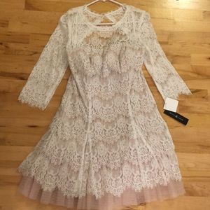 NWT Betsy & Adam white lace dress